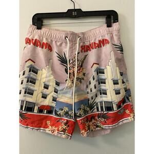 Pacsun Graphic Swim Trunks Lined Size M Multicolor Havana Print